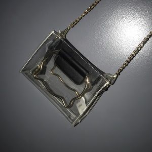 Clear little cat purse